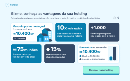 Veja sua simulação